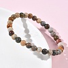 Natural Alashan Agate Round Beads Stretch Bracelets for Women BJEW-Z158-03M-04-3