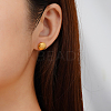 Simple 304 Stainless Steel Geometric Flat Round Stud Earrings MY6904-1