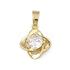 Brass Micro Pave Cubic Zirconia Pendants KK-U041-02G-02-1