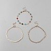 3Pcs 3 Styles Brass and Alloy Anklets Bracelet Set for Women BJEW-WH0041-28-1