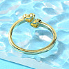 Brass Micro Pave Cubic Zirconia Open Cuff Rings for Women RJEW-R005-07G-3