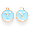 Golden Plated Alloy Enamel Charms ENAM-S118-04Y-1