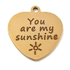 PVD Vacuum Plating 201 Stainless Steel Pendants STAS-L079-25G-03-1