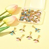 32Pcs 4 Styles Acrylic & Alloy Heart Angel Pendant Decorations HJEW-FS00040-04-9