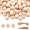 180Pcs Round Natural Unfinished Wood Beads DIY-CA0002-56-1