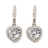 925 Sterling Silver Micro Pave Cubic Zirconia Dangle Hoop Earrings EJEW-F371-01C-01-2
