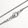 Brass Round Snake Chain Necklaces NJEW-R171-01-1