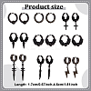 ANATTASOUL 18Pcs 9 Style 304 Stainless Steel Cone & Column Beaded Hoop Earrings EJEW-AN0003-34-2
