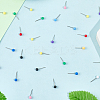 600Pcs 10 Colors Round Stainless Steel Drawing Pins FIND-SP0004-46-7