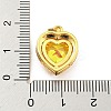 Rack Plating Brass Micro Pave Cubic Zirconia Pendants KK-H469-02G-01-3