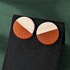 Resin & Wood Stud Earrings EJEW-N017-003A-3