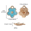 Light Gold Plated Alloy Enamel Pendants ENAM-YW0002-20C-5