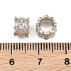 Brass Micro Pave Clear Cubic Zirconia European Beads CU-CBA6A75-17P-3