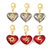 6Pcs Heart with Star Moon Sun Glass Pendant Decorations HJEW-JM03166-1