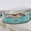 Bohemian Style Rhombus Pattern Glass Seed Beaded Braided Bead Bracelets WG1D303-03-1
