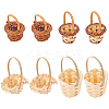 8Pcs 4 Style Mini Rattan Bamboo Baskets DJEW-FG0001-18-1