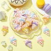 30Pcs 5 Styles Opaque Resin Imitation Animal Pizza Cabochons RESI-CJ0003-67-5