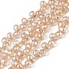 Transparent Electroplate Glass Beads Strands EGLA-F152B-PL02-1
