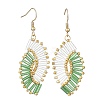 Glass Braided Beads Dangle Earrings EJEW-MZ00746-02-3