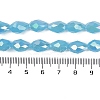 Opaque Solid Color Electroplate Glass Beads Strands EGLA-N013-J6mm-B05-4