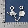 Brass Micro Pave Clear Cubic Zirconia Cable Chain European Beads KK-G531-07B-S-3