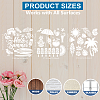 1 Set Summer Theme PET Hollow Out Drawing Painting Stencils DIY-MA0004-76B-4