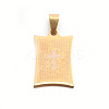 304 Stainless Steel Rectangle with Word Lord's Prayer Holy Pendants STAS-E090-75-2