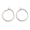 Rhodium Plated 925 Sterling Silver Hoop Earring Findings STER-Q188-01A-P-1