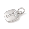 Rack Plating Brass Micro Pave CLear Cubic Zirconia Charms KK-E110-14P-T-2