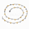 Two Tone 304 Stainless Steel Heart Link Chain Jewelry Sets SJEW-H103-12GP-3
