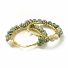Natural Green Spot Jasper Beaded Hoop Earrings for Women EJEW-C003-03F-RS-2