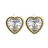 Brass Micro Pave Clear Cubic Zirconia Stud Earrings for Women EJEW-F363-02G-2