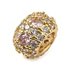 Brass Micro Pave Cubic Zirconia European Beads KK-I276-28G-3