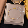 304 Stainless Steel Snake Chain Bracelets for Women BJEW-Z106-05GP-1