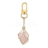 2Pcs 2 Colors Brass Bar Link Chains Pouch Stone Pendant Decorations HJEW-JM02036-5