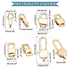 SUPERFINDINGS 8Pcs 4 Styles Brass Lobster Claw Clasps FIND-FH0004-50-2