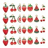 140Pcs 7 Style Light Gold Alloy Enamel Pendants ENAM-LS0001-65-1