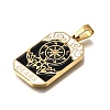Tarot 304 Stainless Steel Enamel Pendants STAS-M119-09N-G-3