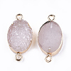 Electroplate Druzy Resin Links connectors RESI-S366-08F-2