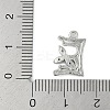 Brass Crystal Rhinestone Letter Links Connector Charms KK-S395-06P-E-3