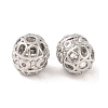 Brass Micro Pave Clear Cubic Zirconia Beads KK-S389-15P-2