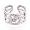 304 Stainless Steel Cuff Rings for Women RJEW-N052-08P-2