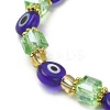 5Pcs 5 Style Natural Banded Agate & Lampwork Evil Eye & Seed Beaded Stretch Bracelets Set BJEW-JB09616-03-4