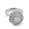 Flat Round Rotatable Open Cuff Rings for Women LS-RJEW-S402-08P-2