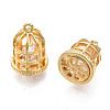 Brass Clear Cubic Zirconia Charms KK-N233-149-3