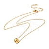 304 Stainless Steel Round Ball Pendant Necklaces for Women NJEW-K255-51G-4