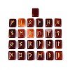 25Pcs Rectangle Natural Carnelian Rune Stones with Elder Futhark Alphabet Engraved G-T142-34-2