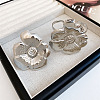 Iron Open Cuff Bangle & Ring Set for Women WG478CE-02-1