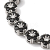 Rack Plating Brass Pave Cubic Zirconia Flower Link Necklaces for Women NJEW-B108-01P-04-2