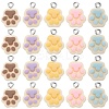 30Pcs 5 Colors Opaque Resin Paw Print Pendants CRES-SC0002-69-1